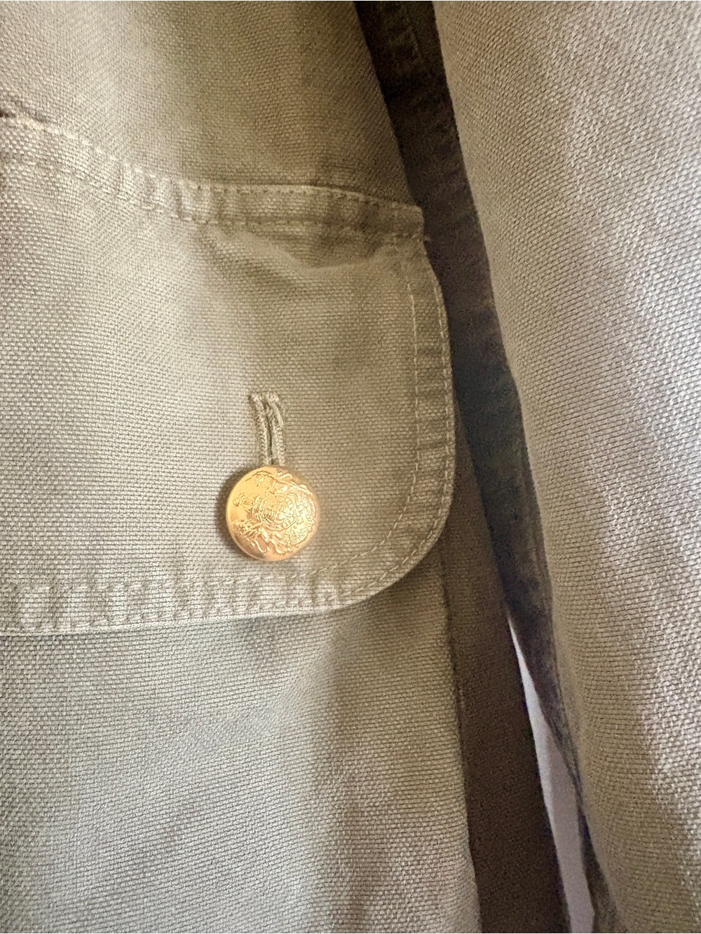 Nili Lotan Olive Utility Jacket with Gold Buttons - Picture 5 of 5